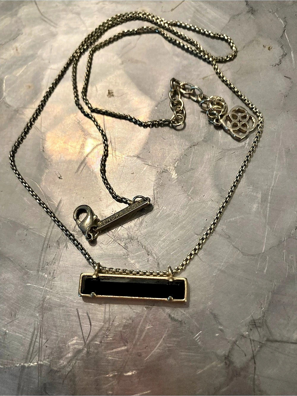 Kendra Scott Layered Pendant Necklace in Black & Gold